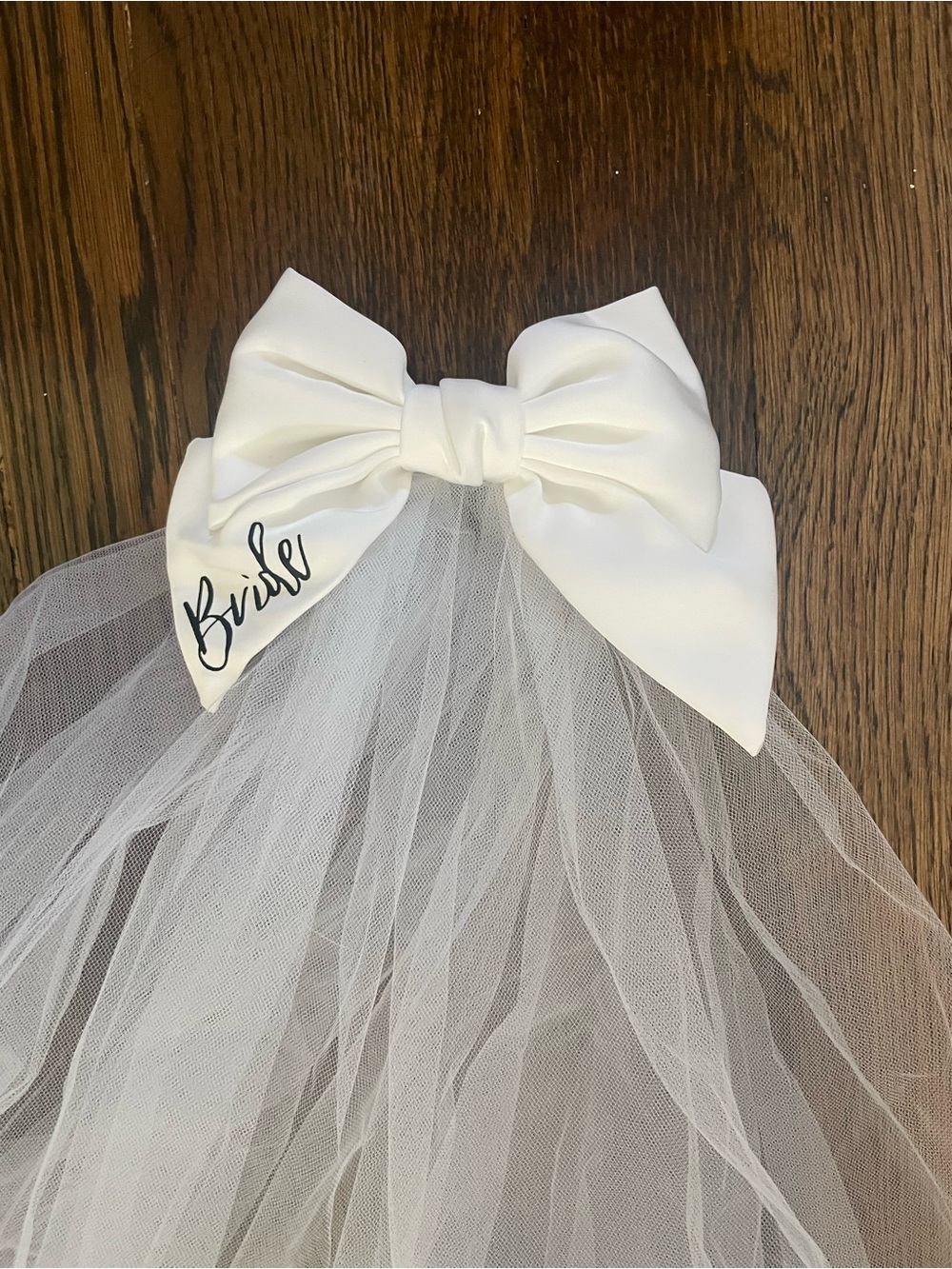 White Bride Bow Veil Hair Accessory for Kids